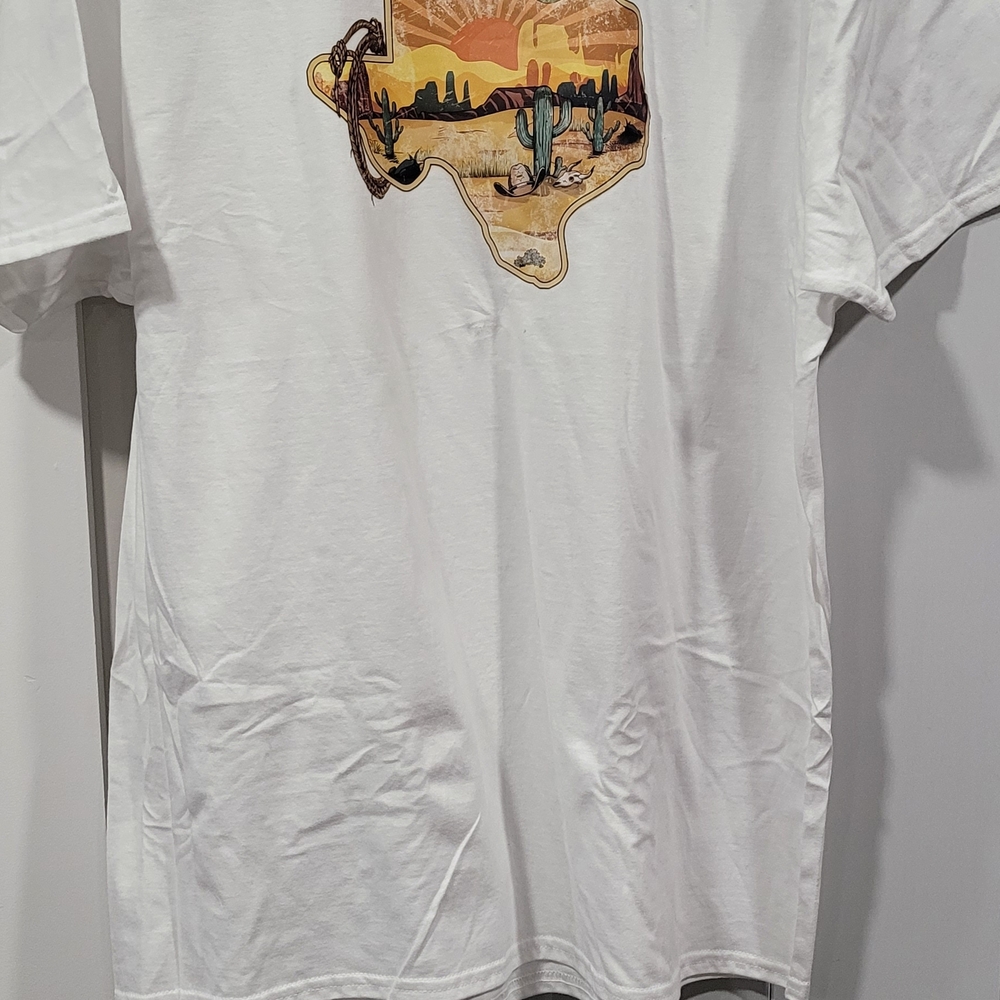 Gildan White Tee with Desert Graphic